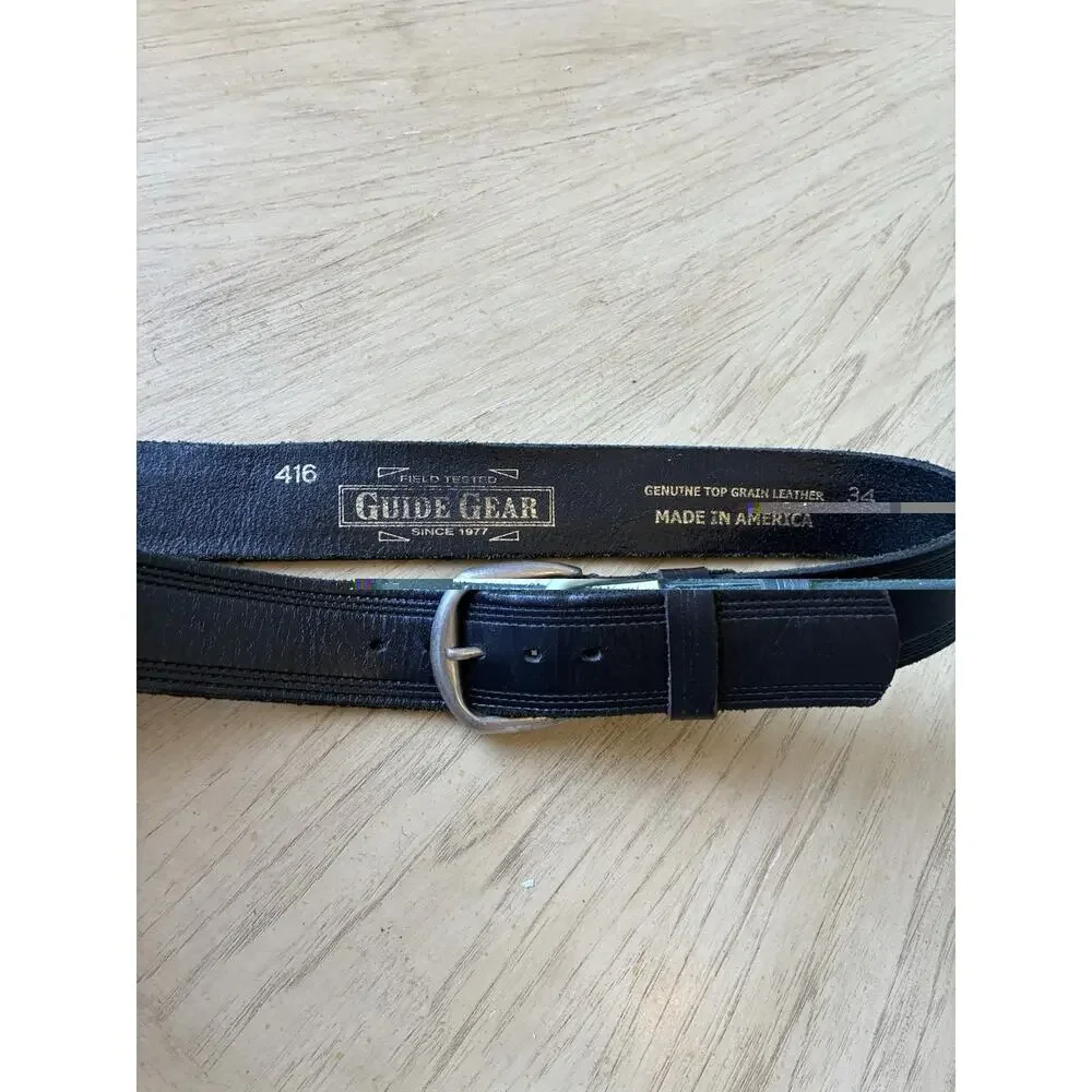 Genuine leather Belt Men’s 34 thick utility outdoor Guide Gear Workwear USA NWT